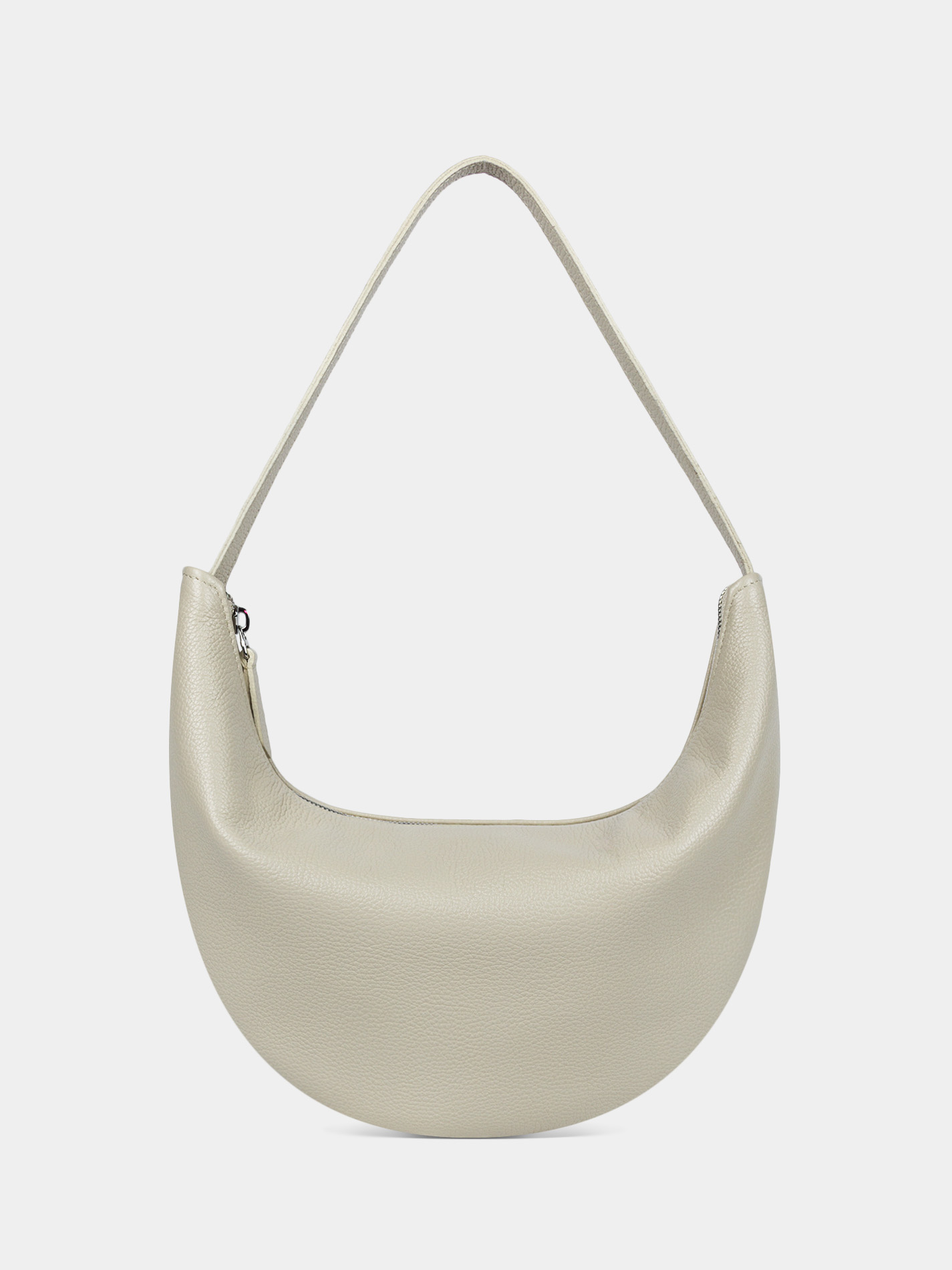 Кожаная сумка-хобо молочного цвета