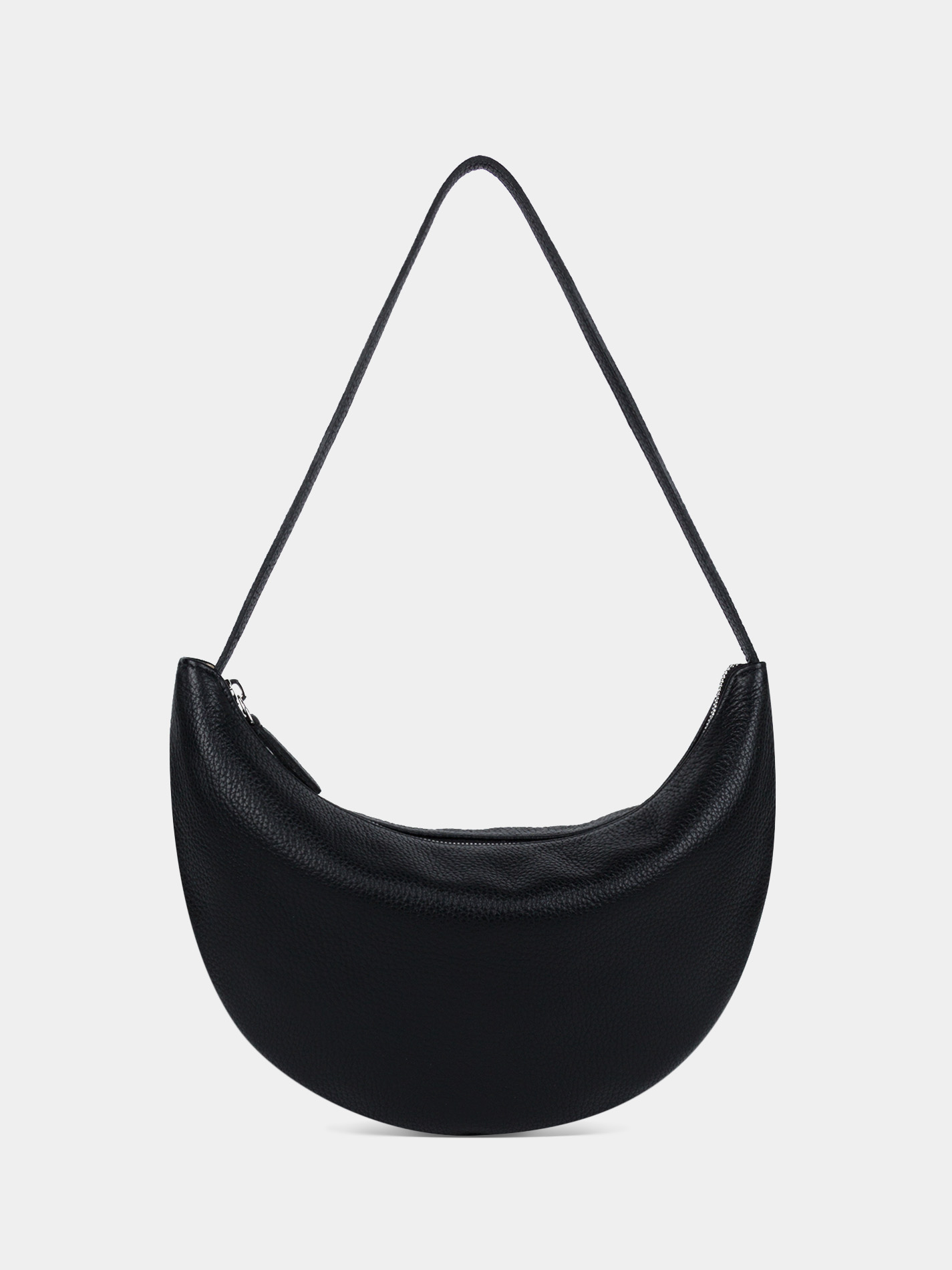 Кожаная сумка-хобо черного цвета