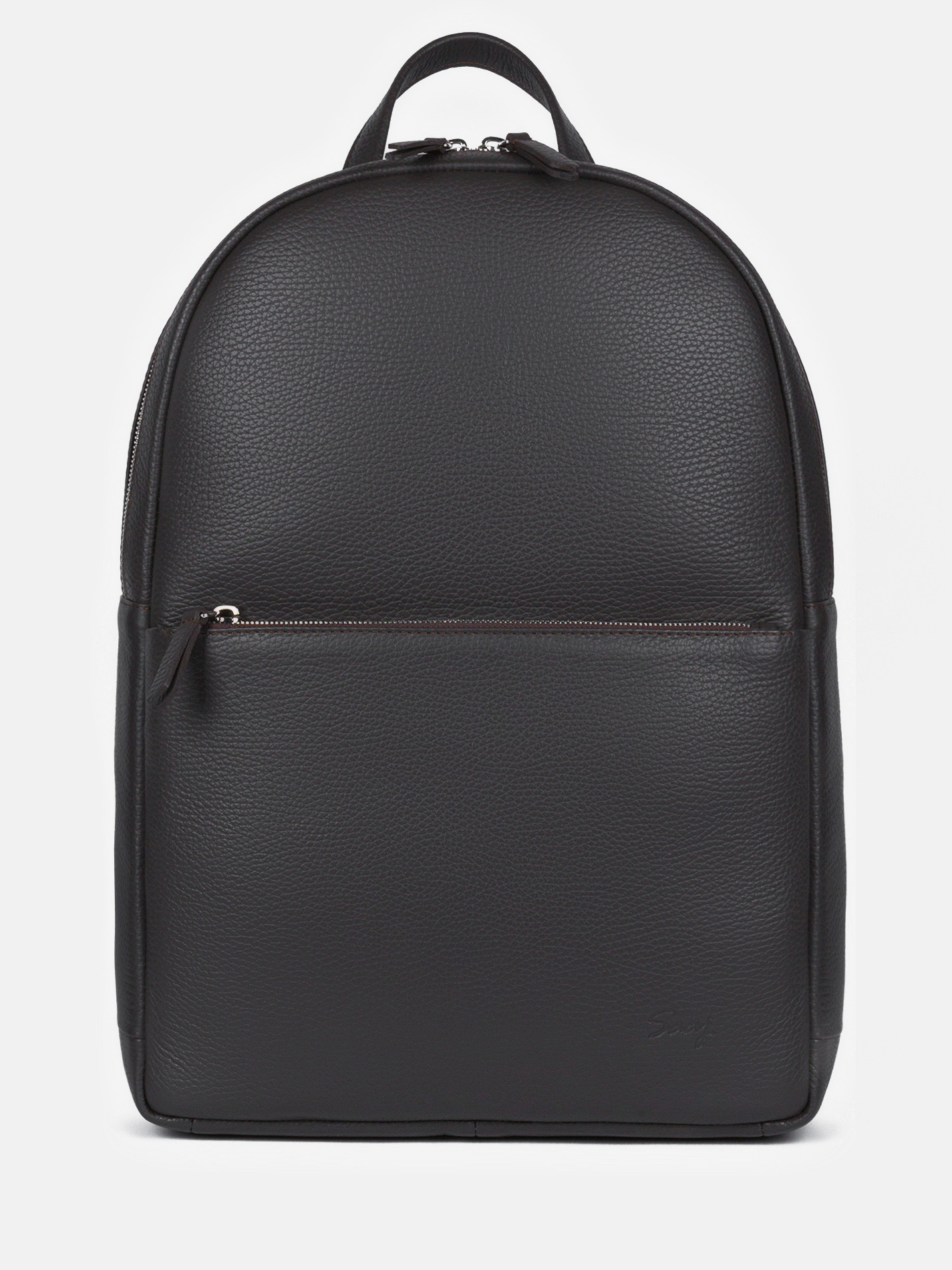 Кожаный рюкзак серо-коричневого цвета для ноутбука 14 дюймов