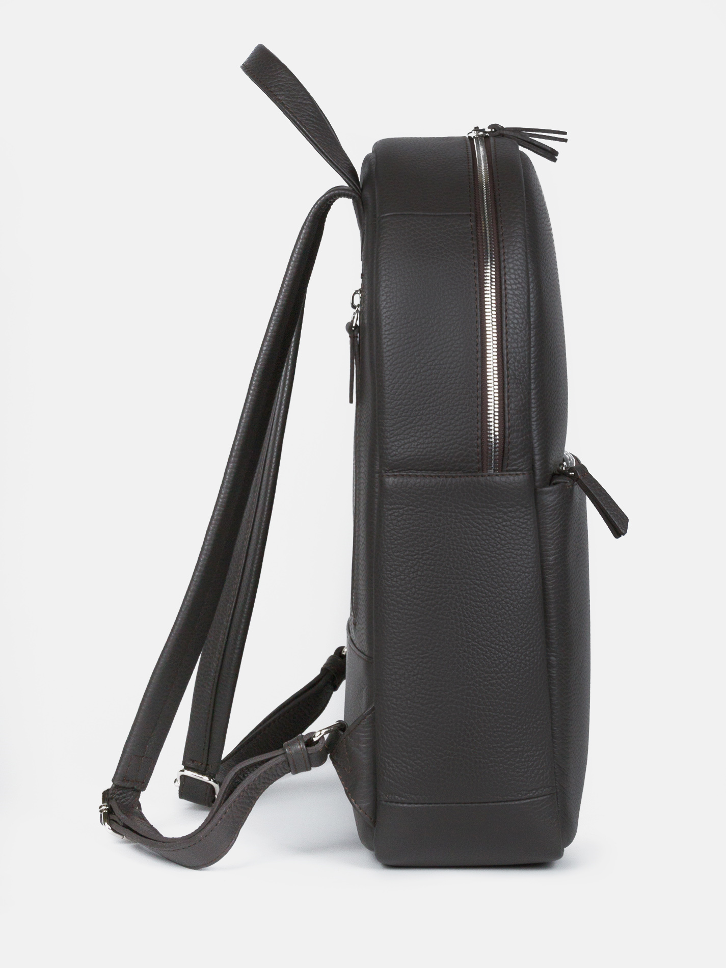 Кожаный рюкзак серо-коричневого цвета для ноутбука 14 дюймов