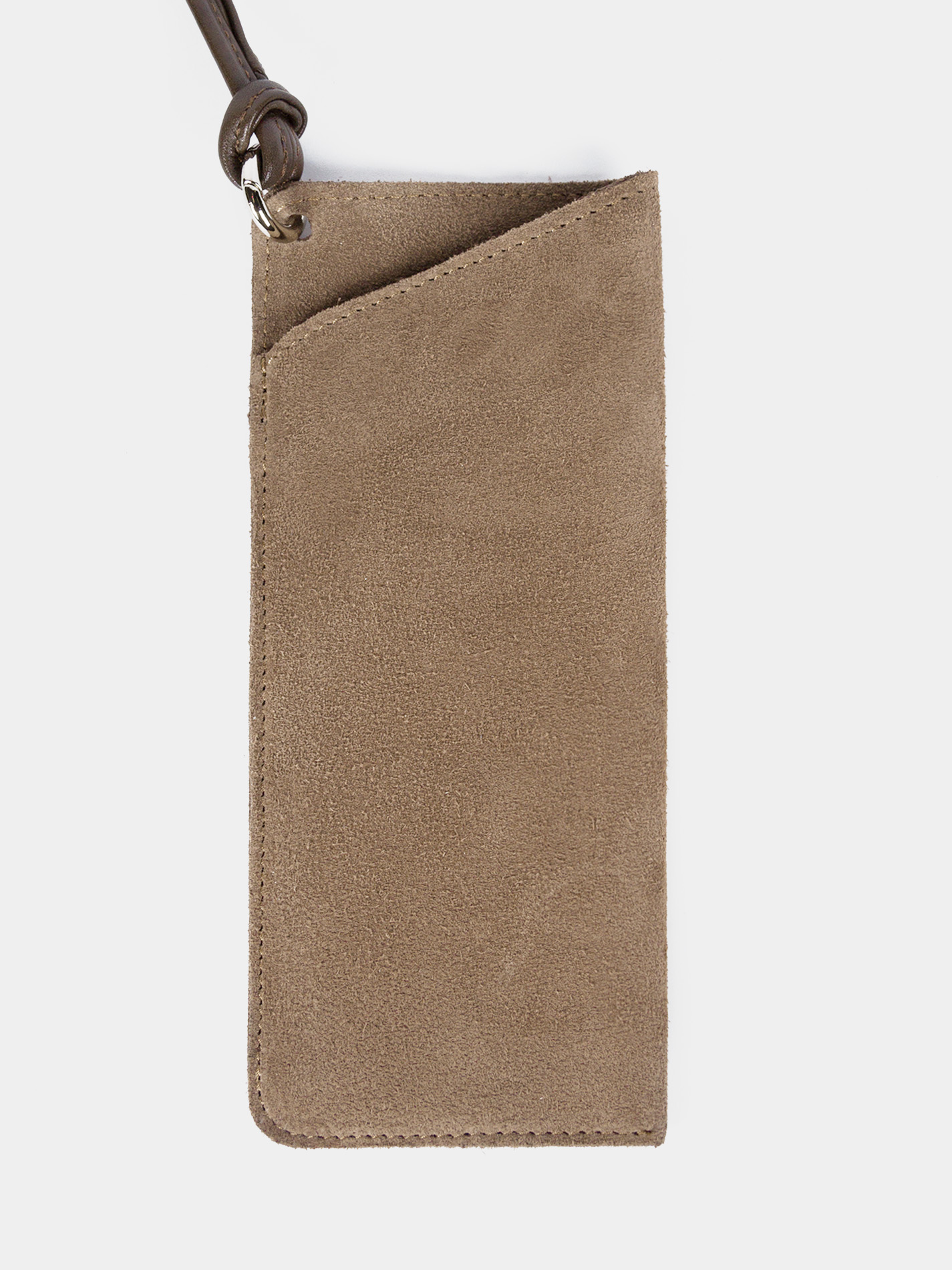 Замшевый очечник цвета тауп