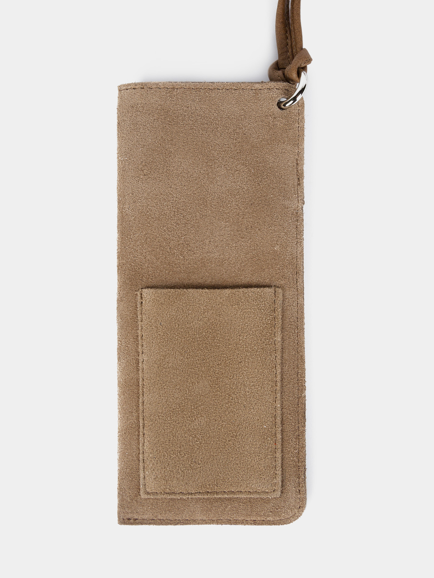 Замшевый очечник цвета тауп